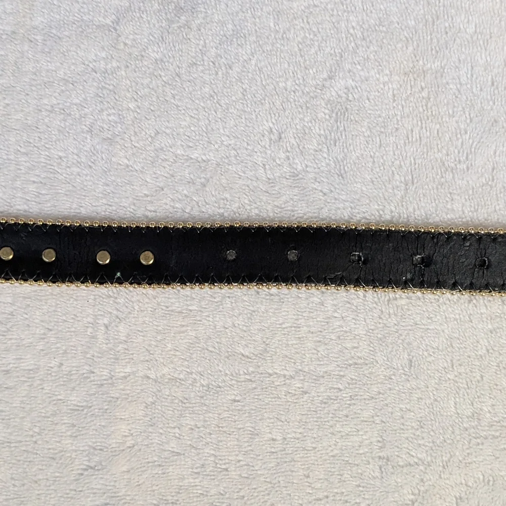 Christine Alexander Belt Western Black Leather Embellished Rhinestone Crystal M - Picture 7 of 9